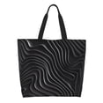 thumbnail image 1 of Disketp Abstract Black And White Waves Bolsa Tote Estampada para Mujer, Bolso de Hombro y de Mano para Compras y Viajes, 1 of 8