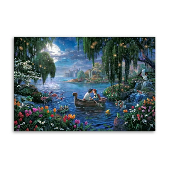 Mermaids Falling in Love Artworks Picture Print Poster Wall Art Painting Canvas Gift Decor Home Posters Decorative 16x24inch(40x60cm)