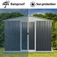 thumbnail image 2 of Waterproof Storage Shed 10FTx8FT, Metal Steel Outdoor Bike Storage with  Aluminum Alloy Frame,Waterproof Garden Tool House Shed for Backyard Lawn Patio, Grey, 2 of 7