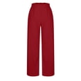 thumbnail image 5 of Giftesty Womens Pants Clearance Women Casual Solid Pants Comfortable Elastic High Waist Wide Leg Casual Loose Beach Pants, 5 of 6