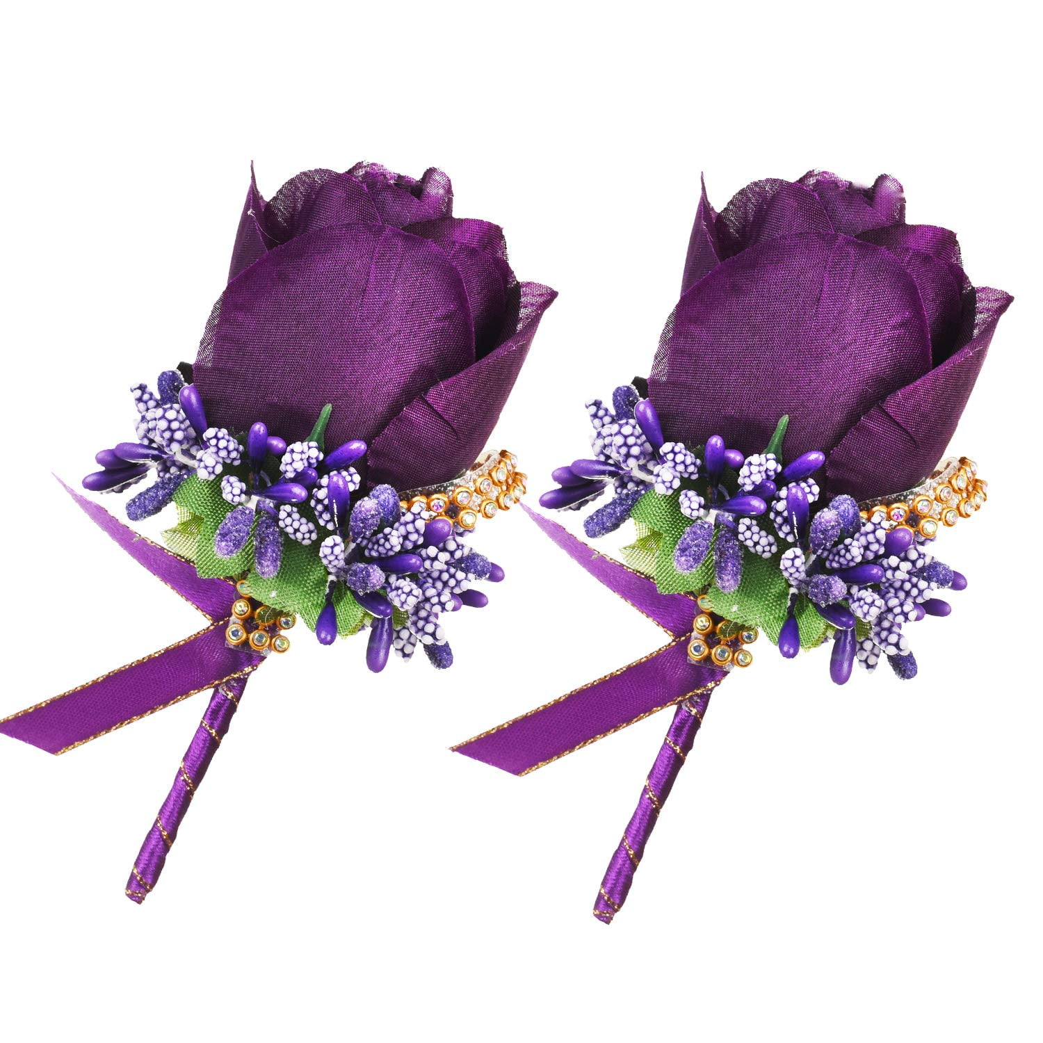 PURPLE ROSE CORSAGE WEDDING BUTTON HOLE VARIETY COLOURS GROOM BEST MAN GUEST 