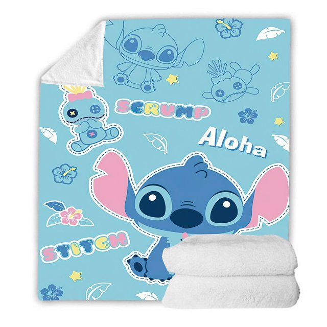 Manta 3D de Disney Stitch, manta mullida de franela con dibujos animados de monstruo a la moda, manta polar para sofá, viaje, Camping, regalo para niños y adultos