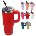 thumbnail image 7 of AQUAPHILE Insulated Tumbler with Leak-proof Lid and Straw, 30 oz Insulated Stainless Steel Coffee Mug with Handle, Travel Coffee Mug，Red, 7 of 7