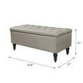 thumbnail image 7 of Abble 38'' Ottoman with Upholstered  Storage Bench Long End of Bed Seat with Storage Large Hinged Storage Ottoman Bench Bedroom Bench with Button for Bedroom Living Room Entryway, Beige, 7 of 7