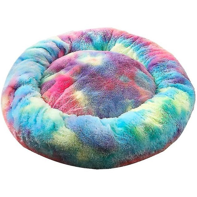 Dog Bed Donut Soft Plush Round Pet Bed For Deep Sleep Of Dogs Cats