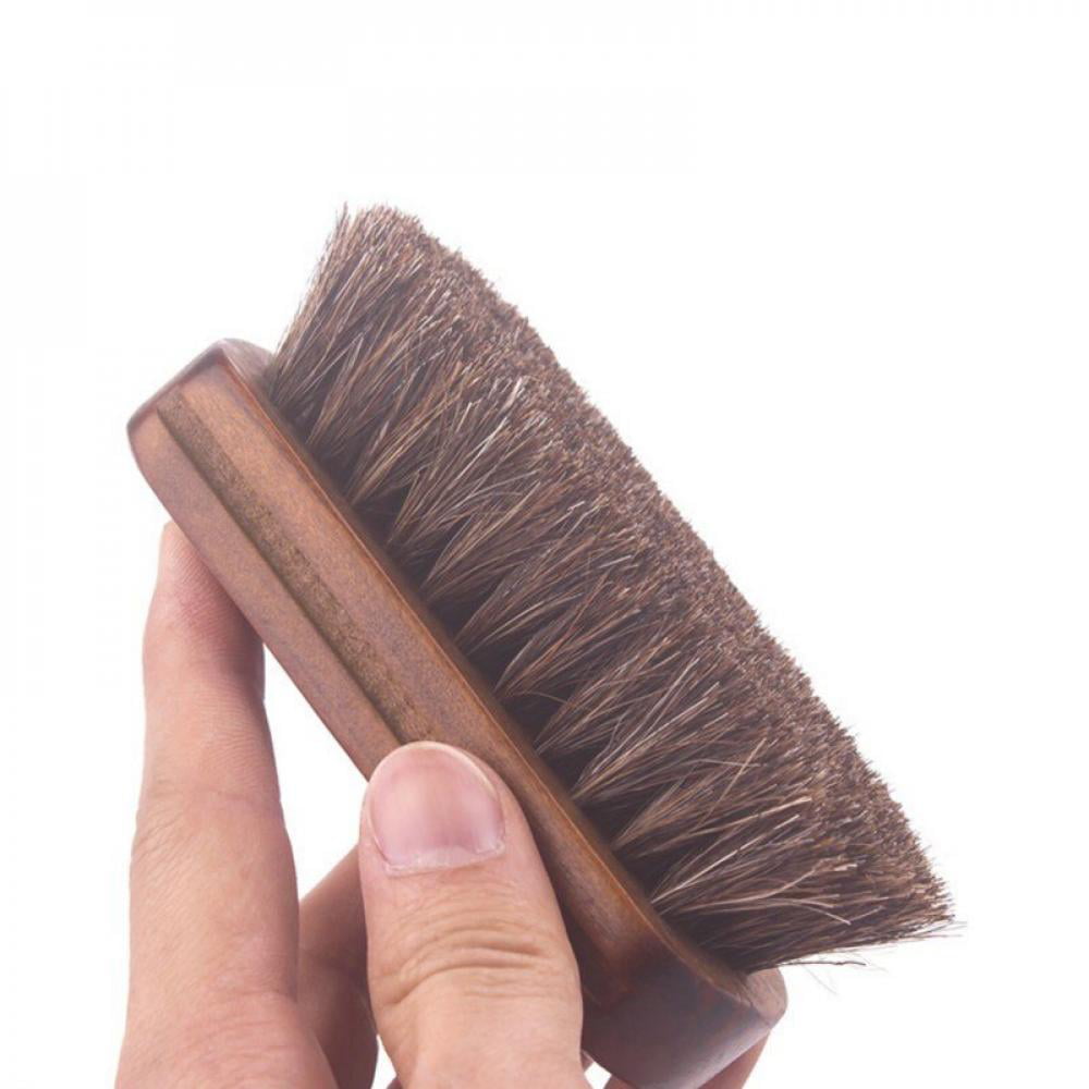 Cestval Soft Natural Horse Hair Brush Leather Polishing Brushes Cleaning Brush for Shoes Boots Furniture Use 1PCS