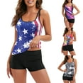 thumbnail image 2 of Jacenvly Plus Size Swimsuits for Women 2Pcs Swimdress Two-Piece Swimwear with Tankini Top Bathing Suits Purple, 2 of 9