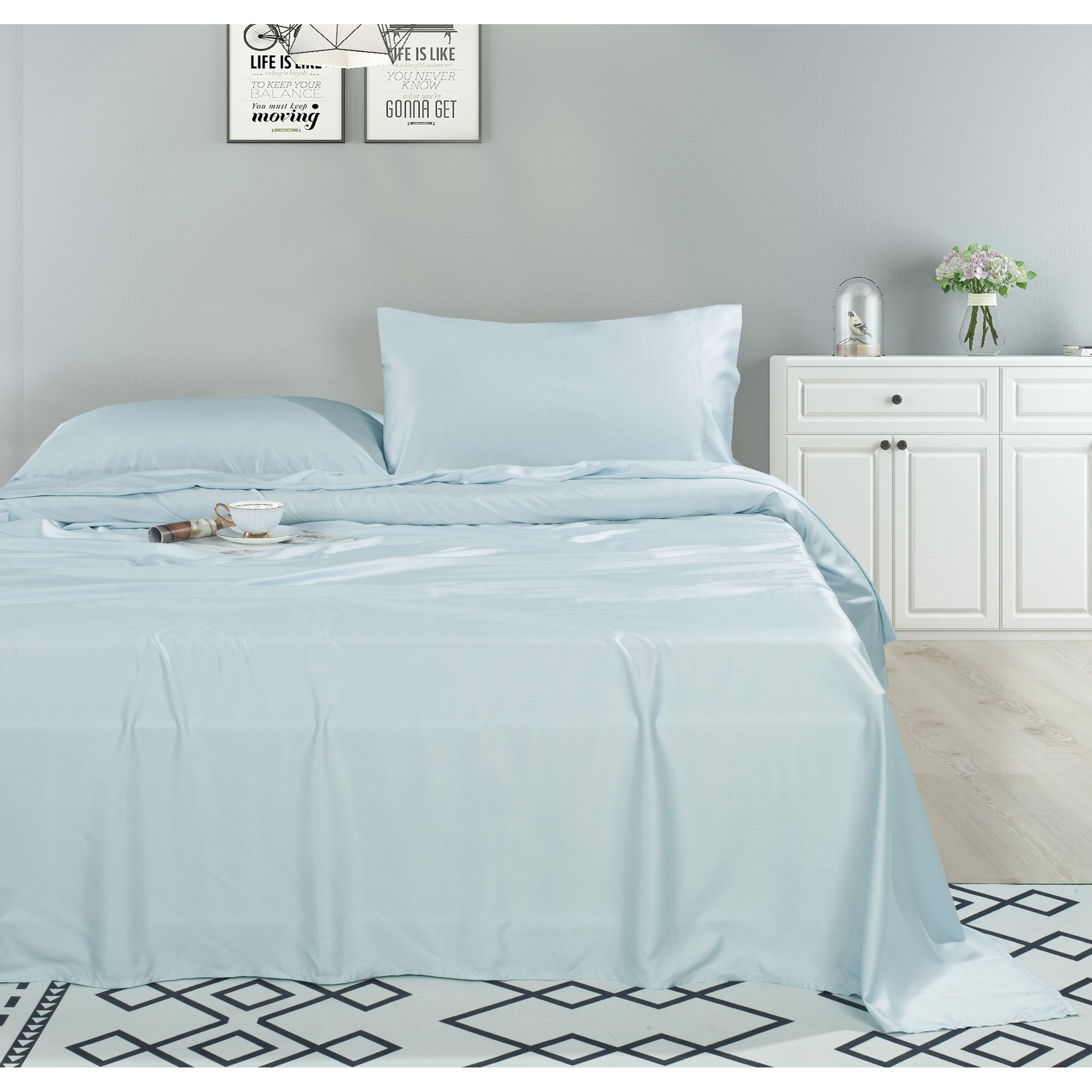 Fabstyles Metro 100% Viscose 4 Piece Sheet Set Silky Soft and Breathable