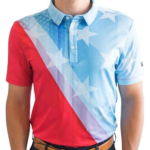 YATTA GOLF Standout Performance Golf Polo Shirts Men’s Team U.S. of