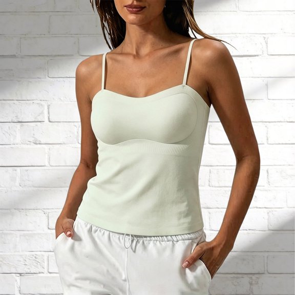 Women's Tummy Control Shapewear Tank Tops Shapewear Camisoles with Built in Bra Tummy Control Compression Tank Tops for Women Body Shaper Padded Tanks