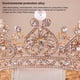 thumbnail image 2 of Jumpingount de reina de cristal redonda de Color dorado, nupcial de diamantes de imitación, joyería para el cabello de boda para princesa, Cuidado del cabello dorado Jumpingount CE003113-01, 2 of 6