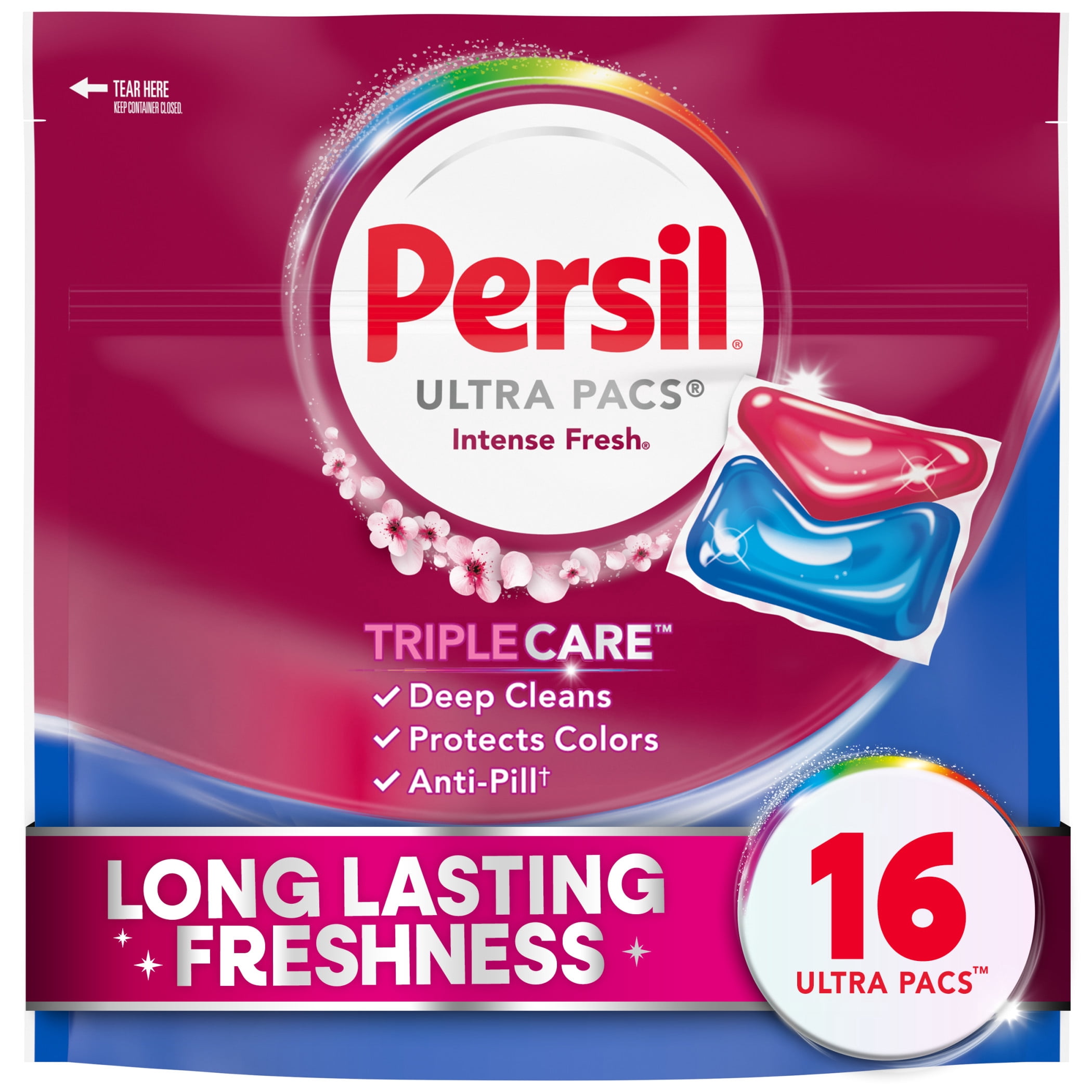 (6 pack) Persil Ultra Pacs Deep Clean Laundry Detergent, Intense Fresh, 16 Count