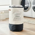 thumbnail image 3 of (2 pack) Better Homes & Gardens Ivory/Grey Canvas Laundry Hamper, Adult, 16" x 25", 3 of 7