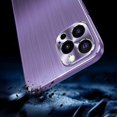 thumbnail image 2 of Compatible with iPhone 14 Pro Glossy Case Metal Brushed Back Soft Silicone Edge Lens Protection Slim Protection Shockproof Cover for Women Girls Purple, 2 of 11