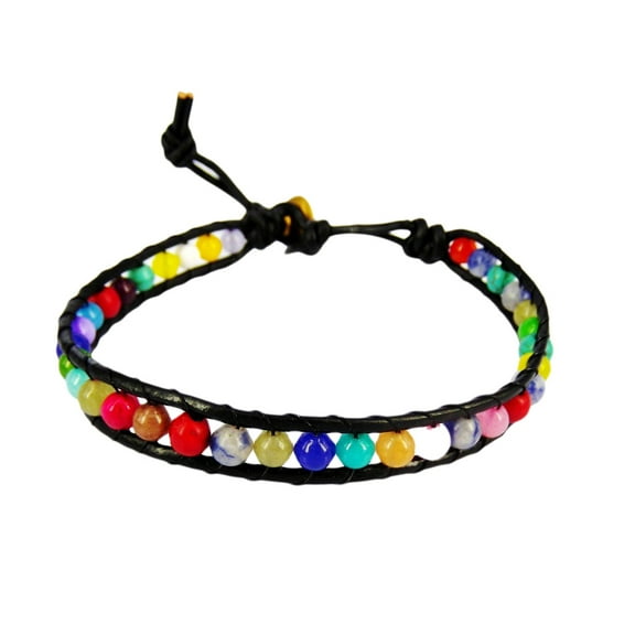 Bohemian Aum Colorful Stones Unisex Beaded Bracelet
