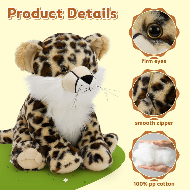 Muiteiur 5Pcs Leopard Stuffed Animal 14'' Giant Cheetah Plush with