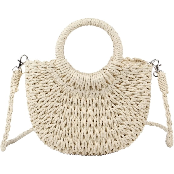 JUYGO Small Straw Purses Beach Woven Tote Bags for Women Summer Rattan Crossbody Bags Top Handle Handbags