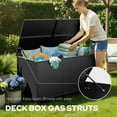 thumbnail image 3 of GONICHA 150 Gallon Outdoor Storage Box with Swivel Wheels,Waterproof Deck Box with Lid for Patio Furniture, Garden Tools, Outdoor Cushion,Black, 3 of 7