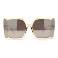 thumbnail image 3 of Floral Rhinestone Jewel Pin Hinge Metal Arms Square Luxury Diva Sunglasses Peach Mirror, 3 of 4