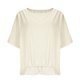 thumbnail image 4 of Camisas de Manga Larga para las Mujeres Suelto Ajuste Plisado Lino Cuello en V Cuarto Superior Manga de Moda de Color Sólido Blusa, 4 of 9