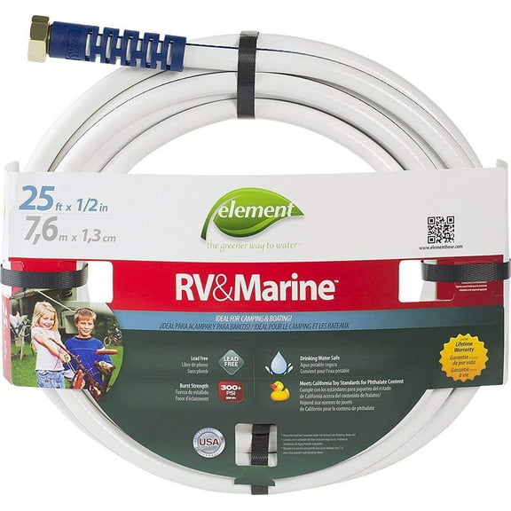 Element RV & Marine Water Hose - Rubber, 300 PSI - 25 ft, White