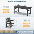thumbnail image 2 of FOOWIN 7-Piece Patio Dining Set, HDPE All-Weather Outdoor Furniture with 6 Chairs and 1 Table, Grey, 2 of 11