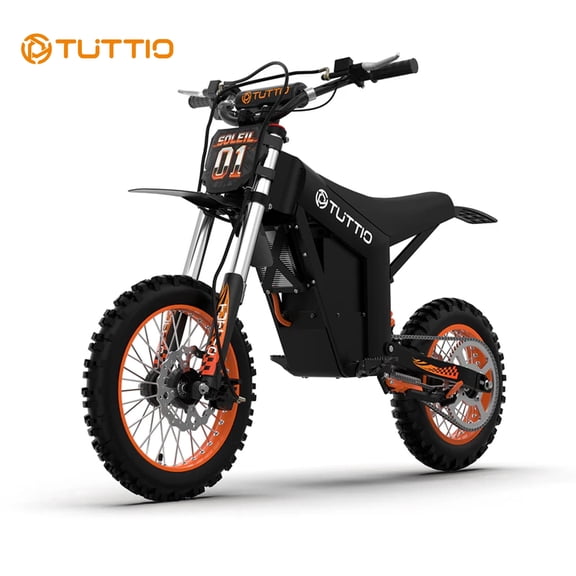 TUTTIO Soleil01 SF 2000W Adult Electric Dirt Bike, 48V 21Ah Battery 200N·m High Torque All Terrain Off-Road Electric Motorcycle with Silver Front Fork