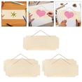 thumbnail image 6 of 5x Unfinished Wooden Plaques Wood Chip Door Signs Wood Slices Crafts Embellishments Rectangle Plain wooden sign for painting Writing Decor , Missing corner, 6 of 9