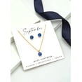 thumbnail image 2 of Goldtone Ensemble Boucles d'Oreilles et Colliers avec Pierre de Naissance en Saphir Bleu de Septembre CZ, 2 of 2