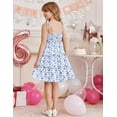 thumbnail image 6 of Oudiya Girls Summer Sundress Spaghetti Strap Boho Cami Ruffled Tiered Dresses Casual Midi Party Dress, 5-13Y, 6 of 7