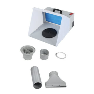 Dual Fans Portable Airbrush Paint Spray Booth Kit With 3 LED Lights Turn  Table and Filter Hose 