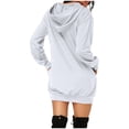 thumbnail image 3 of New Dresses Fall,Rutainlusire Womens Dresses Women's Fashion Solid Color Hooded Pullover Pocket Thin Guards Dress Hooded Dress, 3 of 5