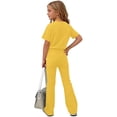thumbnail image 5 of Stamzod Girls' Clothing Sets 2 Piece Short Sleeve Tops and Flare Pants Set Summer Spring Outfits for Girls Yellow B 5-6Years, 5 of 8