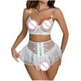 thumbnail image 6 of Odeerbi Women's Lingerie Corset Set 2025 Valentine's Day Solid Color Lace Fringe Sexy Sexy Underwear Body Shaping Set White, 6 of 6