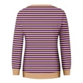 thumbnail image 5 of YABCSAZ Plus Size Long Sleeve Shirts for Women Casual Crewneck Striped Color Block Sweatshirts Soft Comfy Shirt Tops Trendy Pullover T Shirts Blouse, 5 of 5
