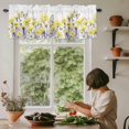 thumbnail image 5 of Yellow Flower Floral Window Valance Curtain Butterfly Branch Leaves Rod Pocket Short Curtain for Living Room, Bedroom & Kitchen Window Decor 42x18in, 5 of 8