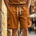 thumbnail image 6 of EOYWHK Beach Shorts with Pockets Elastic Waist Stretchy Mens Casual Shorts Soft Lightweight Breathable Casual Activewear for Men Coffee, Size XL, 6 of 8