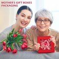 thumbnail image 4 of Square Gift Boxes with Lids for Presents Small Red Gift Boxes with Clear Window Nesting Gift Boxes Set of 4 Flower Boxes for Arrangements, Mother's Day, 4 of 5