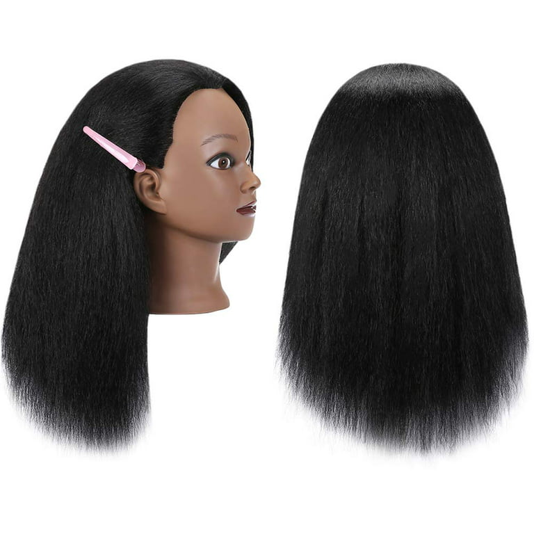 MILLYSHINE 100% Real Human Hair Mannequin Head for Braiding, Styling,  Curling, Dyeing - 16 Hairdresser Practice Training Head