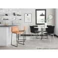 thumbnail image 3 of LumiSource Brushed Stainless Steel, Black PU Mason Upholstered Chair - Set of 2, 3 of 13