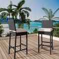 thumbnail image 4 of QinaQin Set de 2 bancos de ratán para barra, sillas altas con cojín para isla de cocina, patio, jardín o terraza, ideales para interior y exterior, 4 of 8
