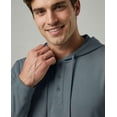 thumbnail image 4 of Real Essentials 3 Pack: Men's Cotton Henley Pullover Hoodie Casual Workout Comfort Long Sleeve Hooded Sweatshirt Big & Tall, 4 of 6