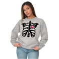thumbnail image 5 of Skeleton Rib Cage Cute Set His Hers Women Crewneck Sweatshirt Brisco Brands L, 5 of 7