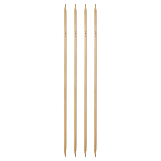 Uxcell 4Pcs Agujas de Tejer de Bambú de Punta Doble Tamaño US 9(5.5mm) Carbonizado 14 pulgadas(36cm) Rectas para DIY Creativo Hecho a Mano