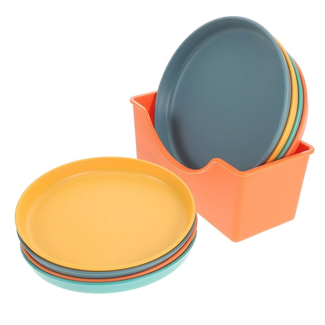 KAKOWELY Multipurpose Storage Plate Made of PP Assorted Color Strong and Durable with Rack 1 Set,5.71"X5.71"X0.59"