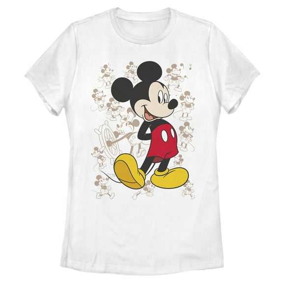 Womens Mickey & Friends Many Retro Poses T Shirt
