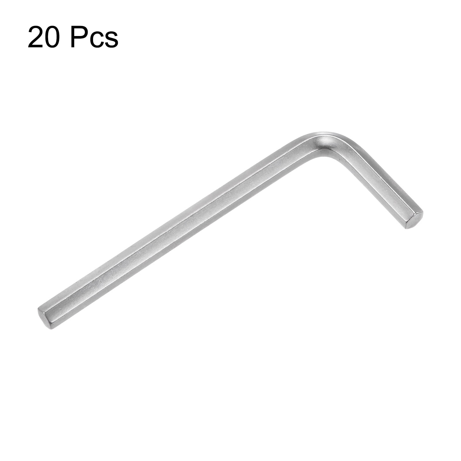 Uxcell 20pcs Hex Key Wrench 6mm L-Shape Hexagon Metric Wrenches Chrome Vanadium Steel Repairing Tool, Silver Tone