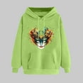 thumbnail image 2 of VBTAPA Womens 2025 Mardi Gras Hoodie Carnival Mask Print Long Sleeve Drawstring Hooded Sweatshirt Trendy Casual Pullover Hoodies Gifts for Teen Girls Green S, 2 of 6