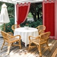 thumbnail image 2 of 1 Panel Outdoor Curtains for Patio Waterproof 54"x95" Red Retro Greek Key Weatherproof Privacy Outsides Curtains, Geometric Greece Ancient Rustic Grommet Thermal Drapes for Cabana Porch Pergola, 2 of 8