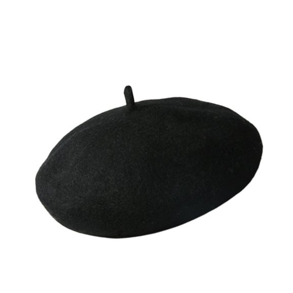 Raindrops Kids Beret Warm Washable Black Wool Blend For Children Winter Outdoor